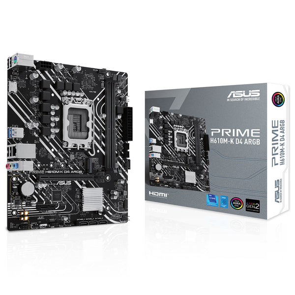 Asus PRIME H610M-K D4 ARGB Intel 1700p DDR4 3200 DP HDMI M2 USB3.2 mATX