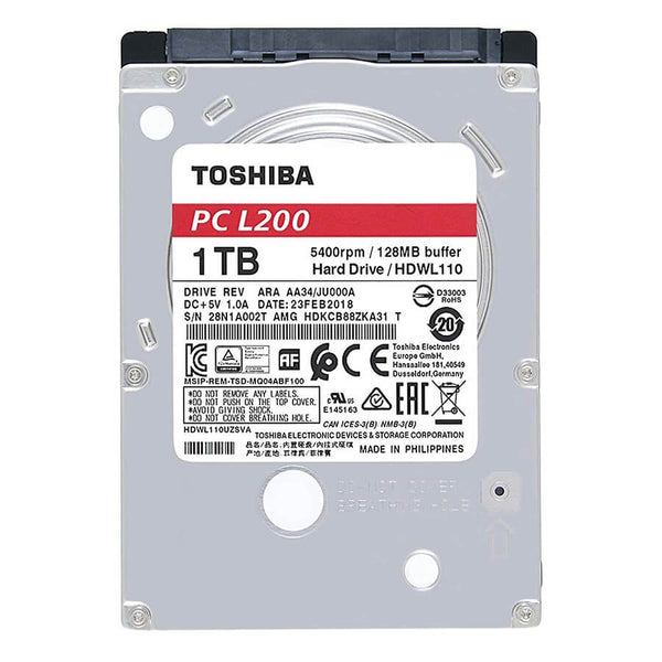 Toshiba 2.5" 1TB L200 128MB 5400RPM HDWL110UZSVA