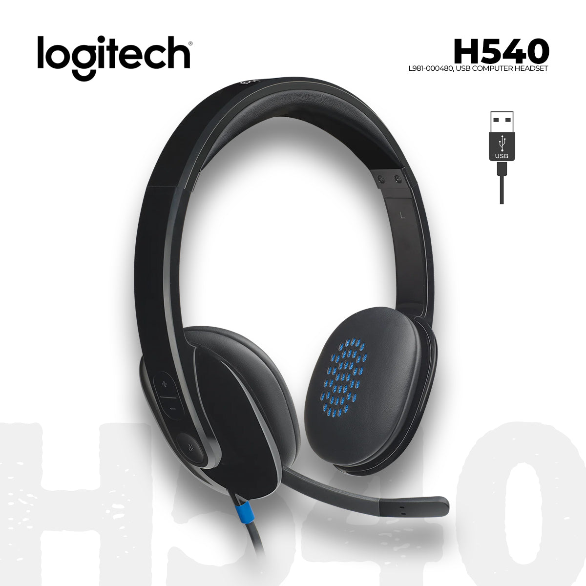 Logitech H540 USB Kablolu Kulaklık Siyah 981-000480