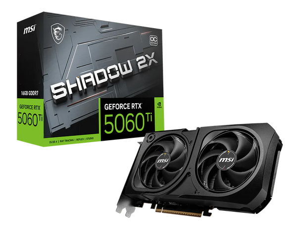 MSI VGA GEFORCE RTX 5060 TI 16G SHADOW 2X OC PLUS 16GB GDDR7 128B DX12