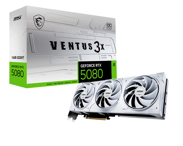 MSI VGA GEFORCE RTX 5080 16G VENTUS 3X OC WHITE 16GB GDRR7 256B DX12