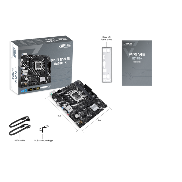 Asus PRIME H610M-K DDR5 Intel 1700p 5600 HDMI VGA M2 USB3.2 mATX