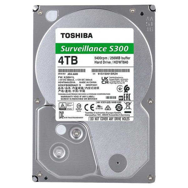 Toshiba 3,5" S300 4TB 256MB 5400RPM HDWT840UZSVA